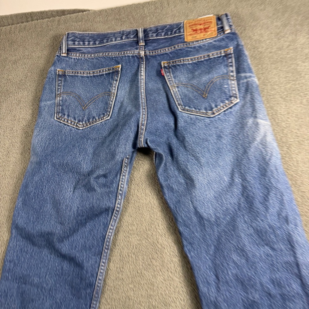 Levis 505 Regular Fit Straight Leg Blue Denim Jeans Mens 36x32 Medium Wash